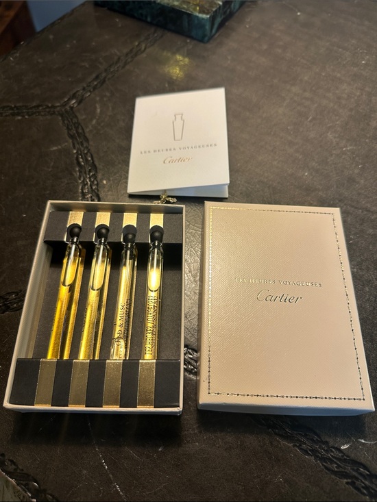 Cartier Other - Cartier Les Heures Voyageuses Vial Set in Gold and Cream